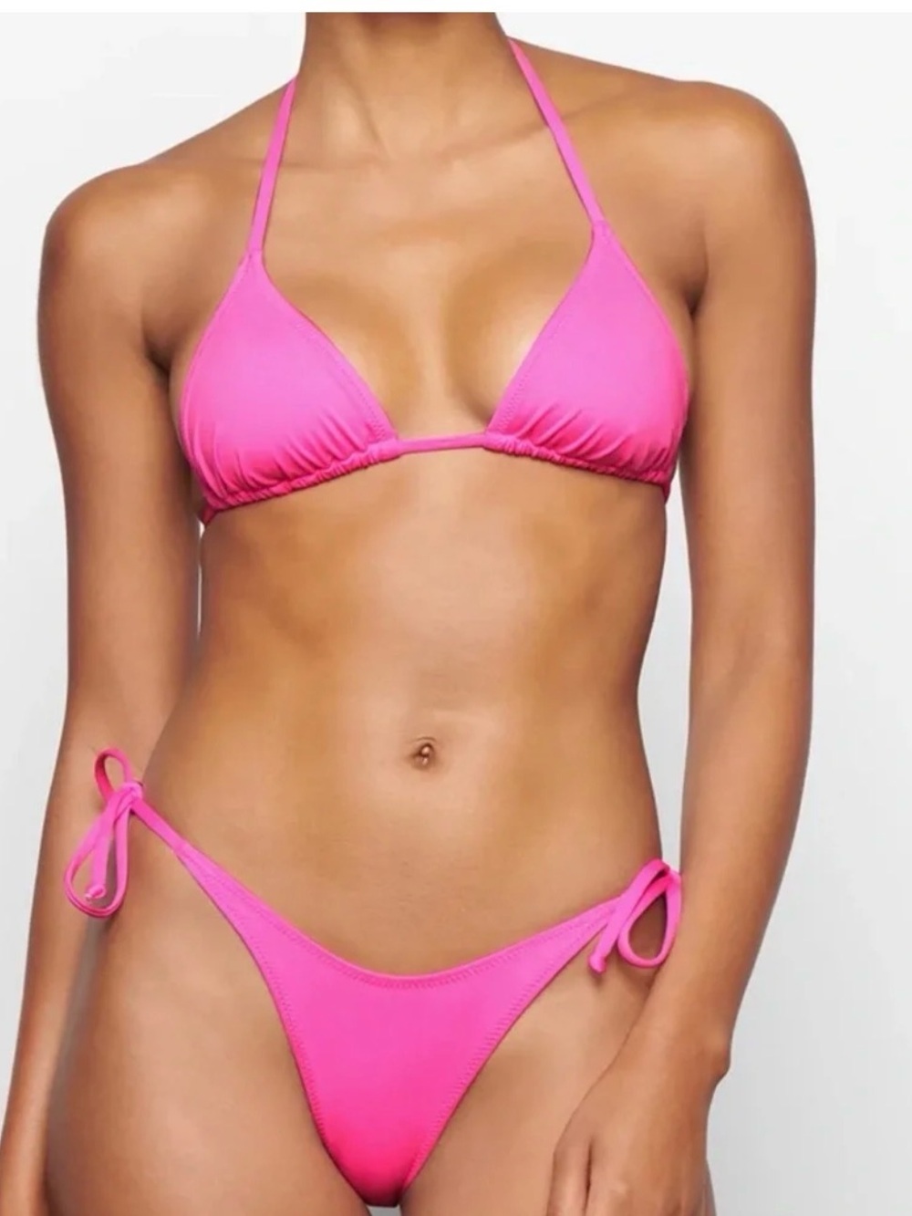 SKIMS Swimsuit Taffy Triangle Tie Bikini Top Beach Size 2X Pink Resortwear